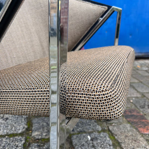 Sessel Mondi grau schwarz Chrom von Jouko Järvisalo für Inno Interior Oy - neu gepolstert