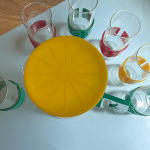 Set: Karaffe und 6 Gläser von Schott Jena 70er