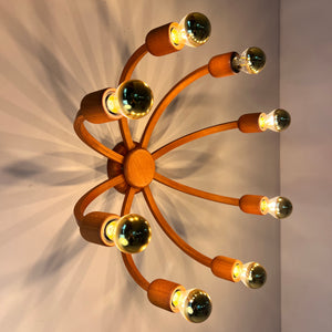 Achtarmige Wandlampe / Deckenlampe Teak von DOMUS