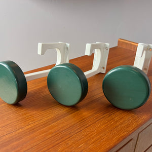 Set: 3x Kleiderhaken grün weiß