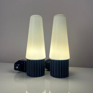 Set: 2x Wandlampe Modell 6020 blau von Sigvard Bernadotte für Ifö