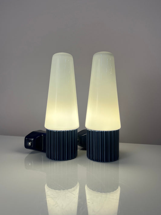 Set: 2x Wandlampe Modell 6020 blau von Sigvard Bernadotte für Ifö