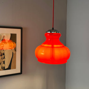Hängelampe rot Glas