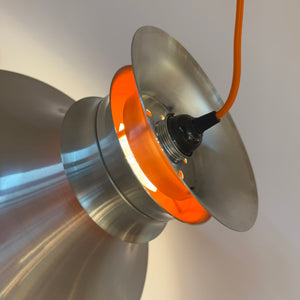 Hängelampe silber orange aus Dänemark
