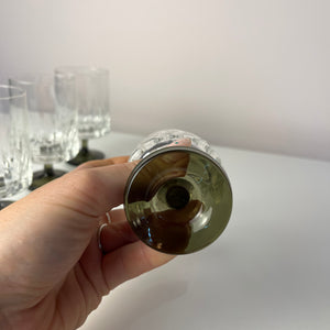 Set: 6x Weinglas mit grauem Sockel