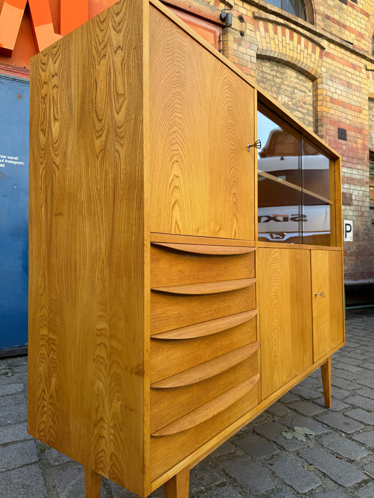 Highboard Typ 602/G Esche von Franz Ehrlich für Hellerau