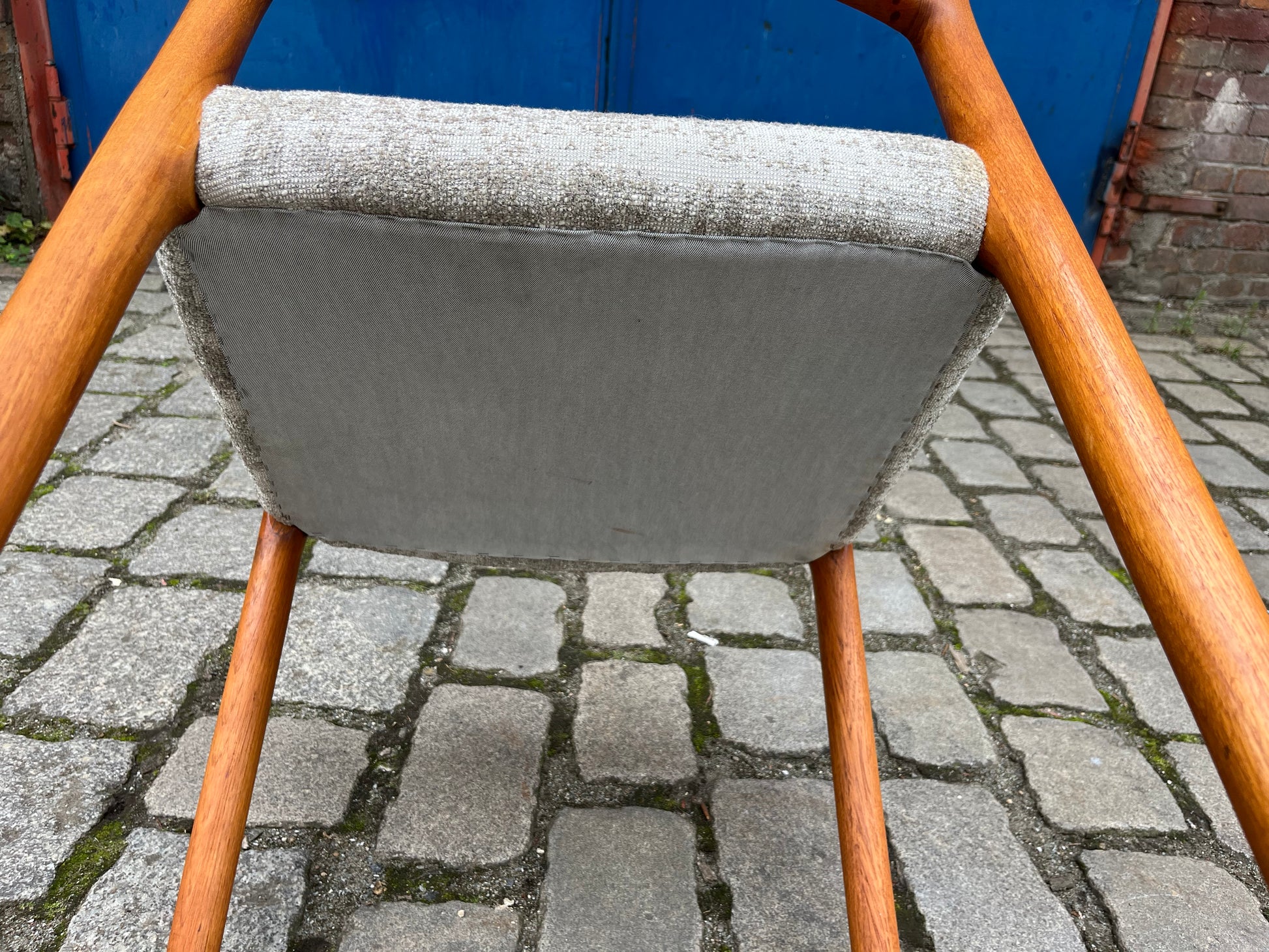 Polsterstuhl hellgrau Teak von J.L. Møller
