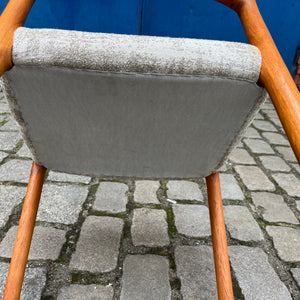 Polsterstuhl hellgrau Teak von J.L. Møller