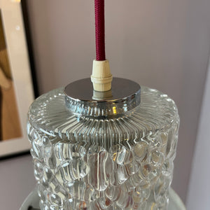 Hängelampe schwarz Eisglas von Carl Fagerlund für Orrefors