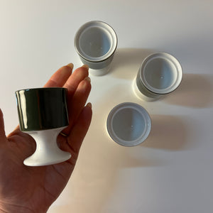 Set: 4x Eierbecher Modulation Secunda grün von Tapio Wirkkala für Rosenthal