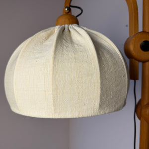 Stehlampe Maiglöckchen von Domus Teak und Rohseide