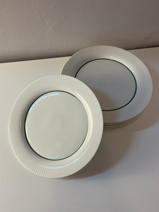 Set: 6x Speiseteller Modulation Secunda grün von Tapio Wirkkala für Rosenthal