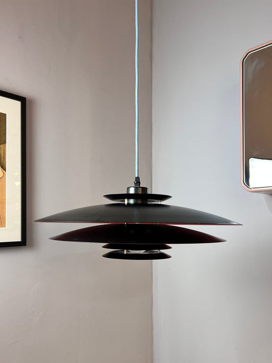 Lamellenlampe neu lackiert orange schwarz