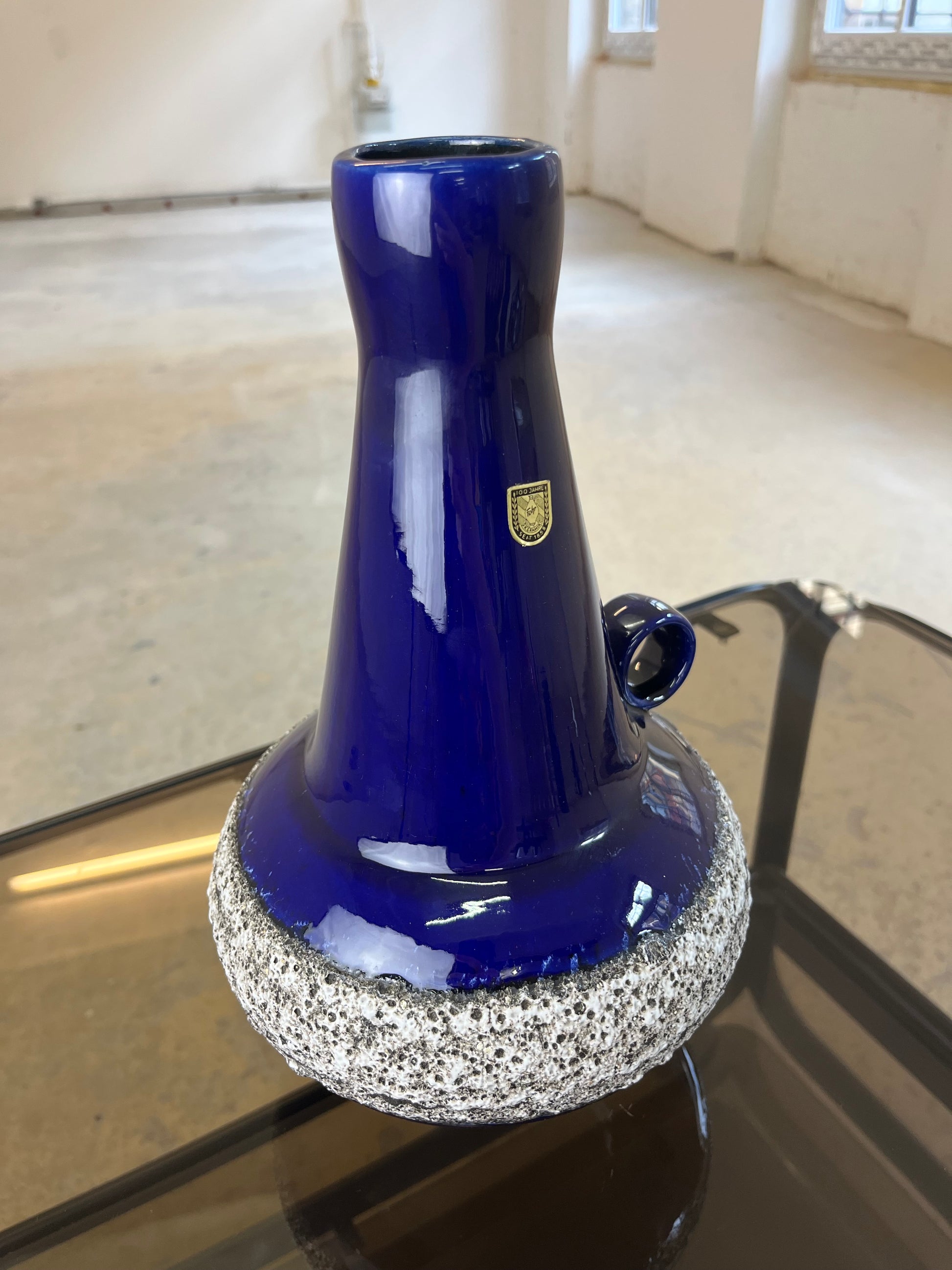 Vase 408-30 Fat Lava Königsblau von Fohr Keramik