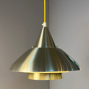 Lamellenlampe Silber Messing mit gelbem Innenleben von Granhaga