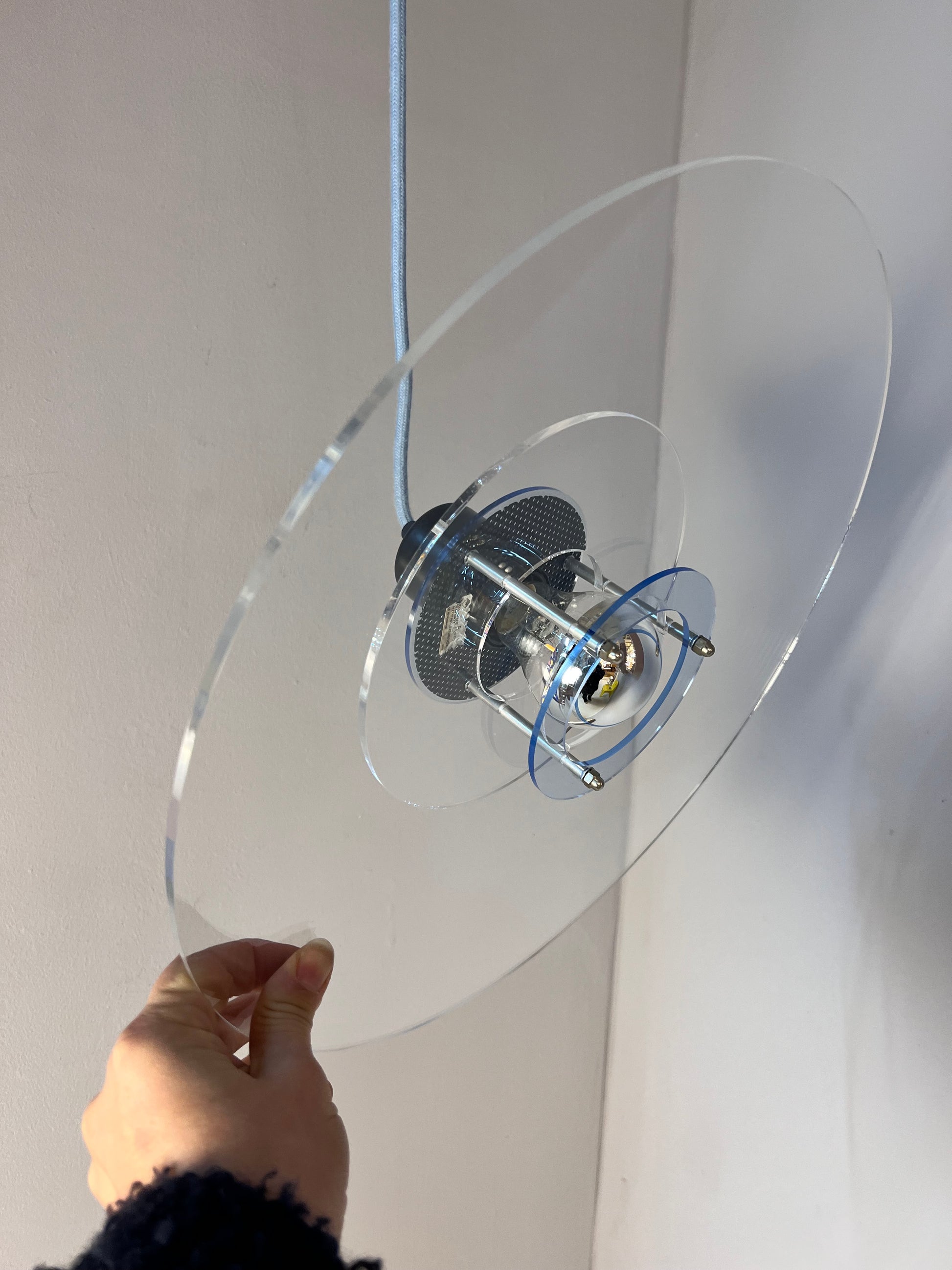 Lamellenlampe „Space“ Plexiglas aus Dänemark