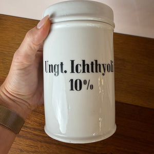 Apothekerdose Ungt. Ichthyolo 10% weiß Porzellan - 500 ml