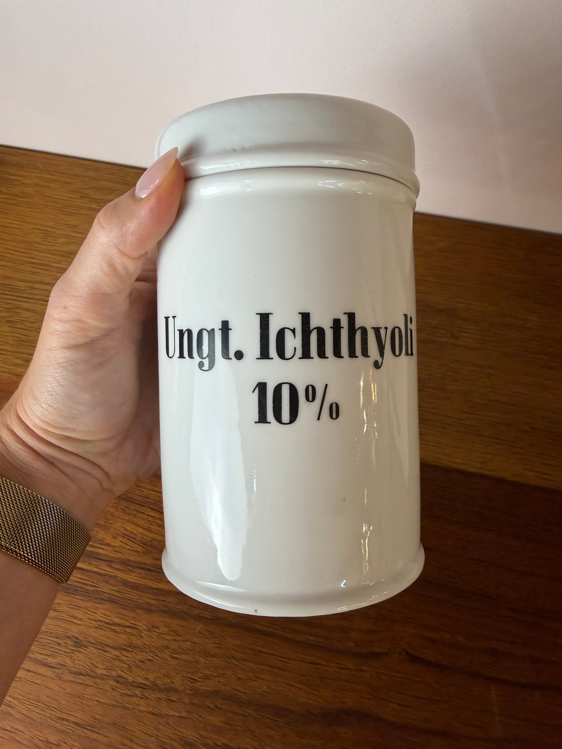 Apothekerdose Ungt. Ichthyolo 10% weiß Porzellan - 500 ml
