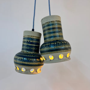 Hängelampe blau beige Keramik von Per Engstrøm