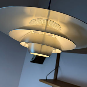 Lamellenlampe Modell Dania 2040 silber von Kurt Wiborg für JEKA