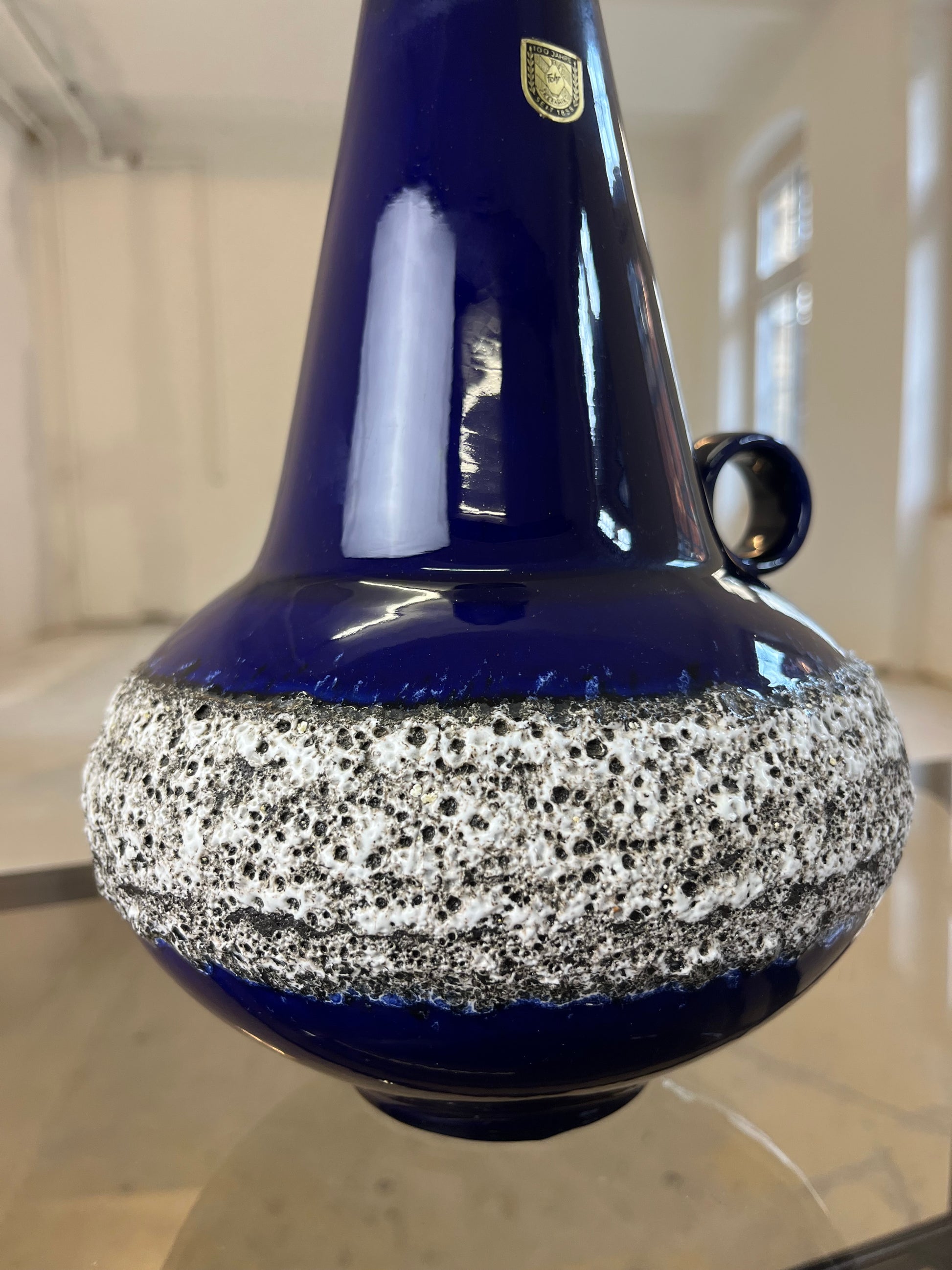 Vase 408-30 Fat Lava Königsblau von Fohr Keramik
