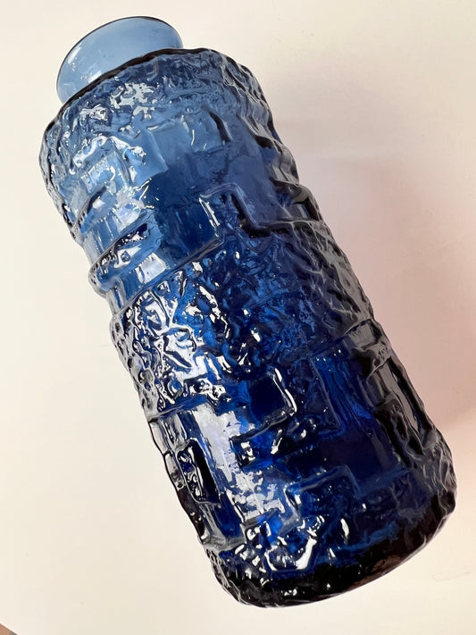 Vase blau Glas von Göte Augutsson für Ruda Glasbruk