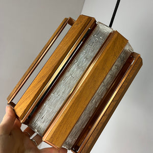 Hängelampe Teak Kupfer von Werner Schou für Coronell Elektro
