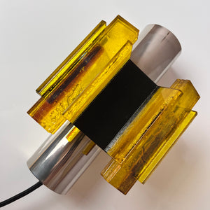 Wandlampe gelb schwarz von Claus Bolby für Cebo