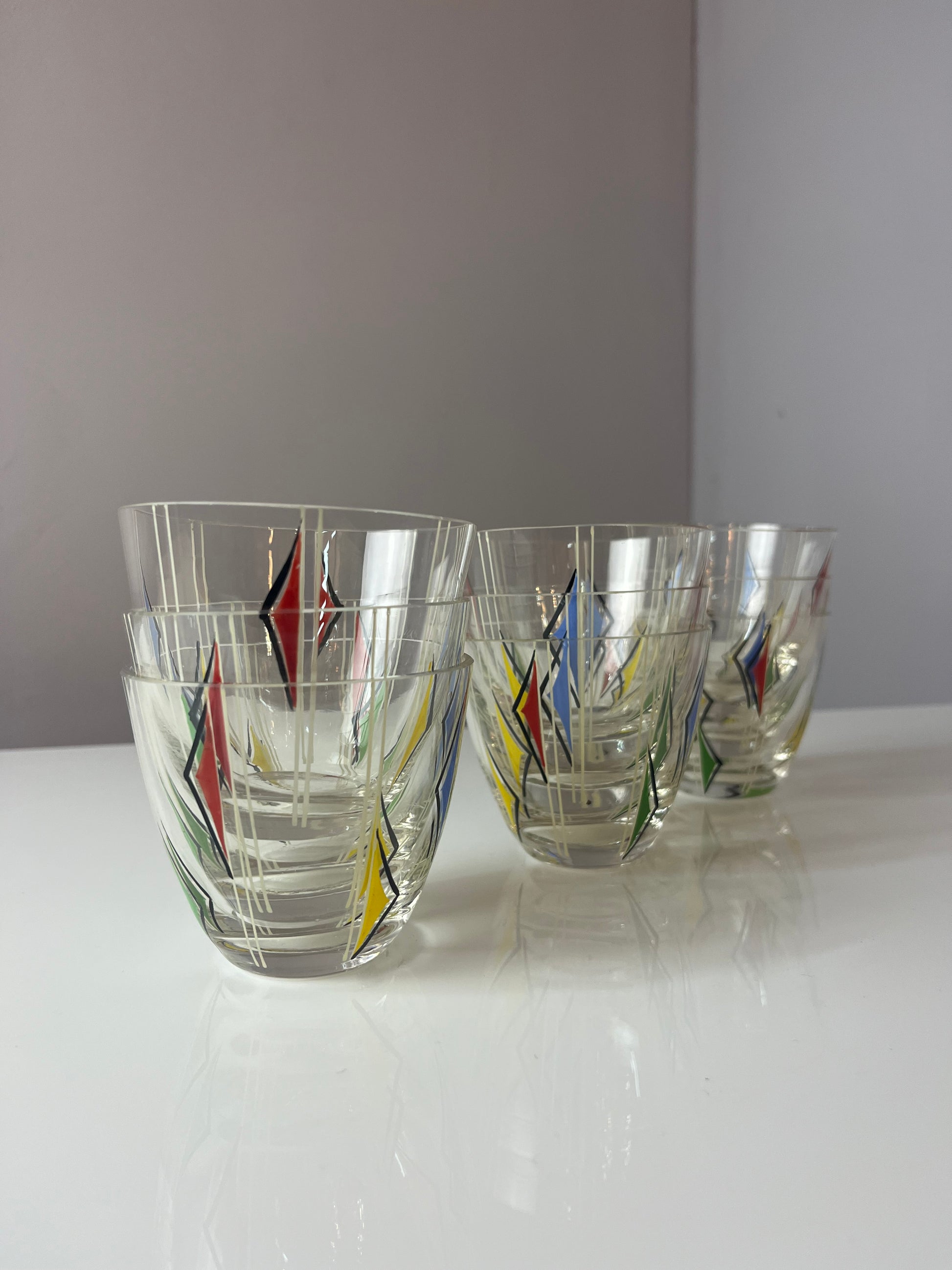Bowle-Set: 9 Gläser und 1 Terrine bedrucktes Glas