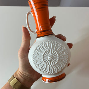 Vase 720/1 orange weiß von Royal Porzellan Bavaria KPM