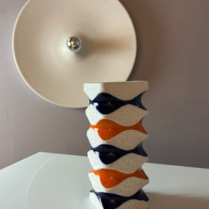 Vase 640/2 orange blau von Royal Porzellan Bavaria KPM