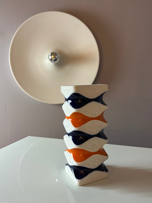Vase 640/2 orange blau von Royal Porzellan Bavaria KPM