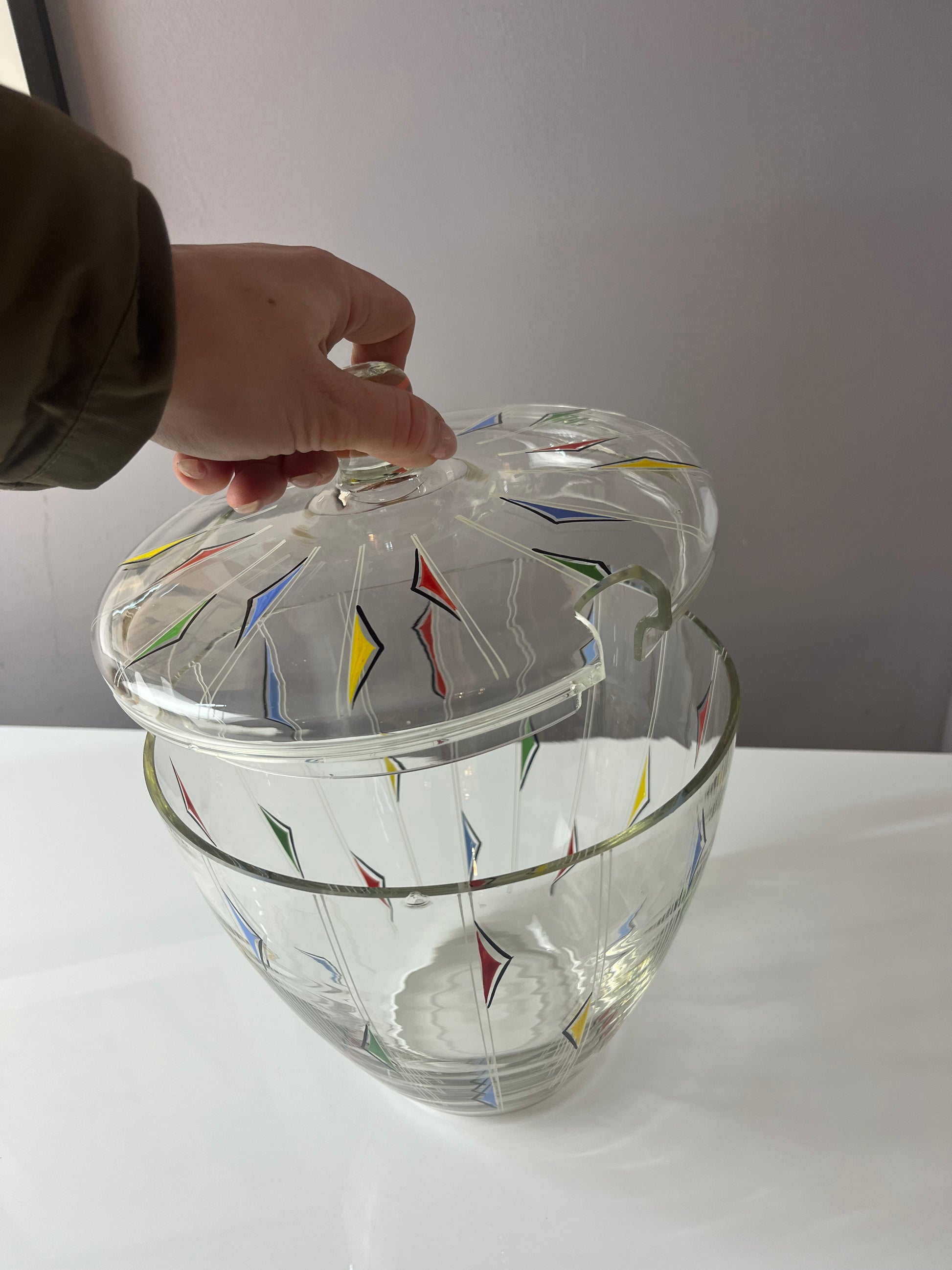 Bowle-Set: 9 Gläser und 1 Terrine bedrucktes Glas