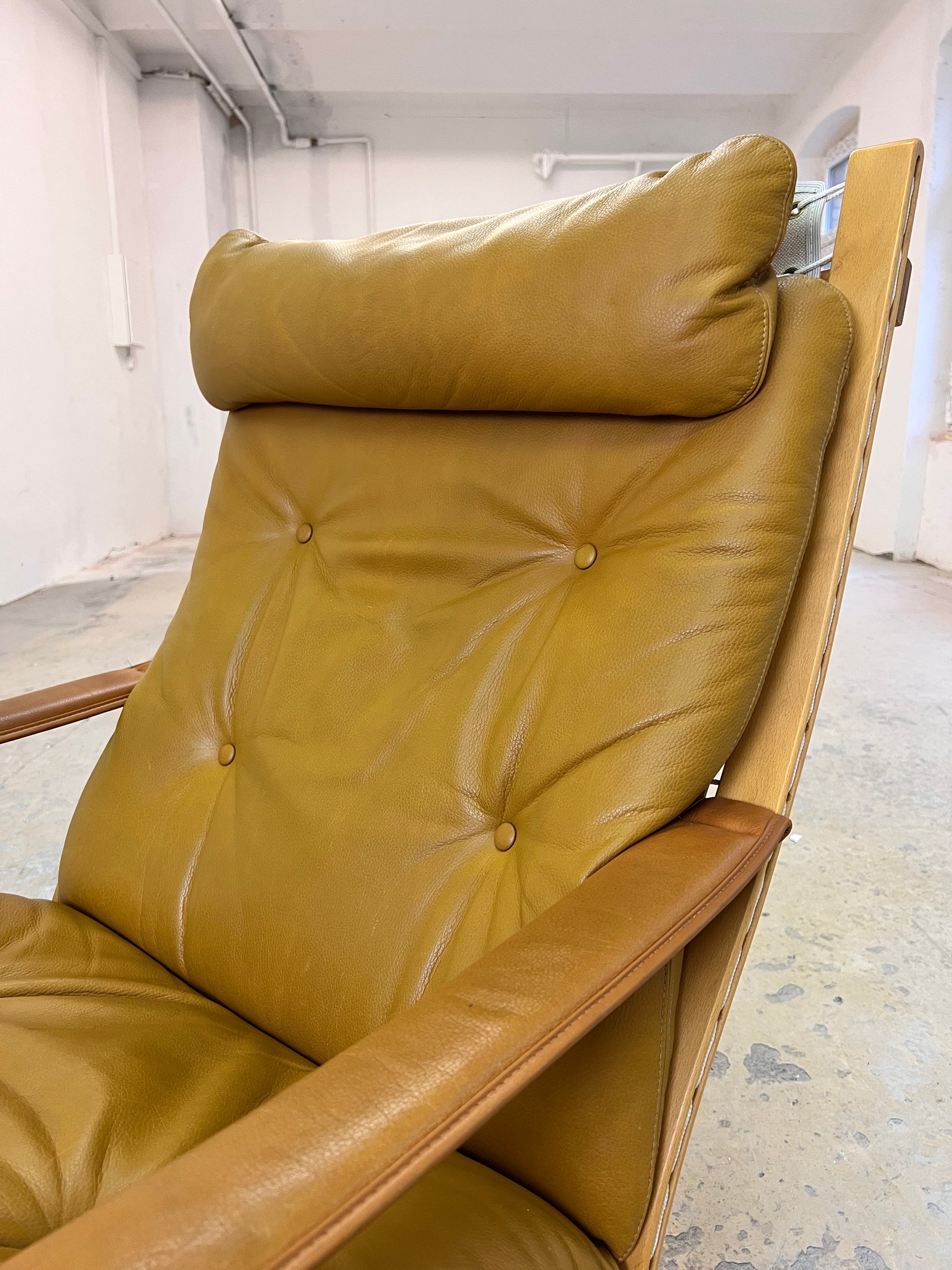 Sessel Siesta Echtleder von Ingmar Relling für Westnofa