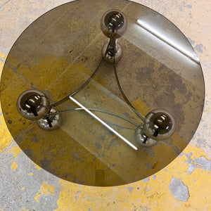 Couchtisch Chrom & Rauchglas 70er Space Age Design