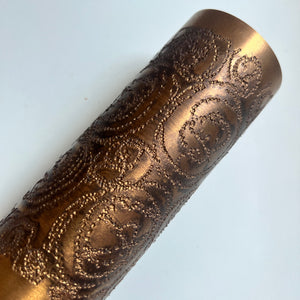 Brutalistische Vase gold Messing 70er