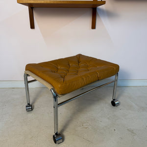 Hocker Modell Bore cognac Chrom von Noboru Nakamura für IKEA
