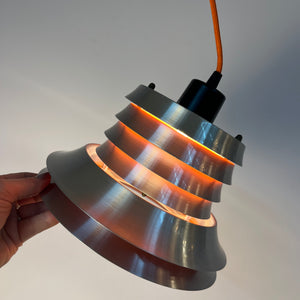 Lamellenlampe silber orange von Carl Thore für Granhaga