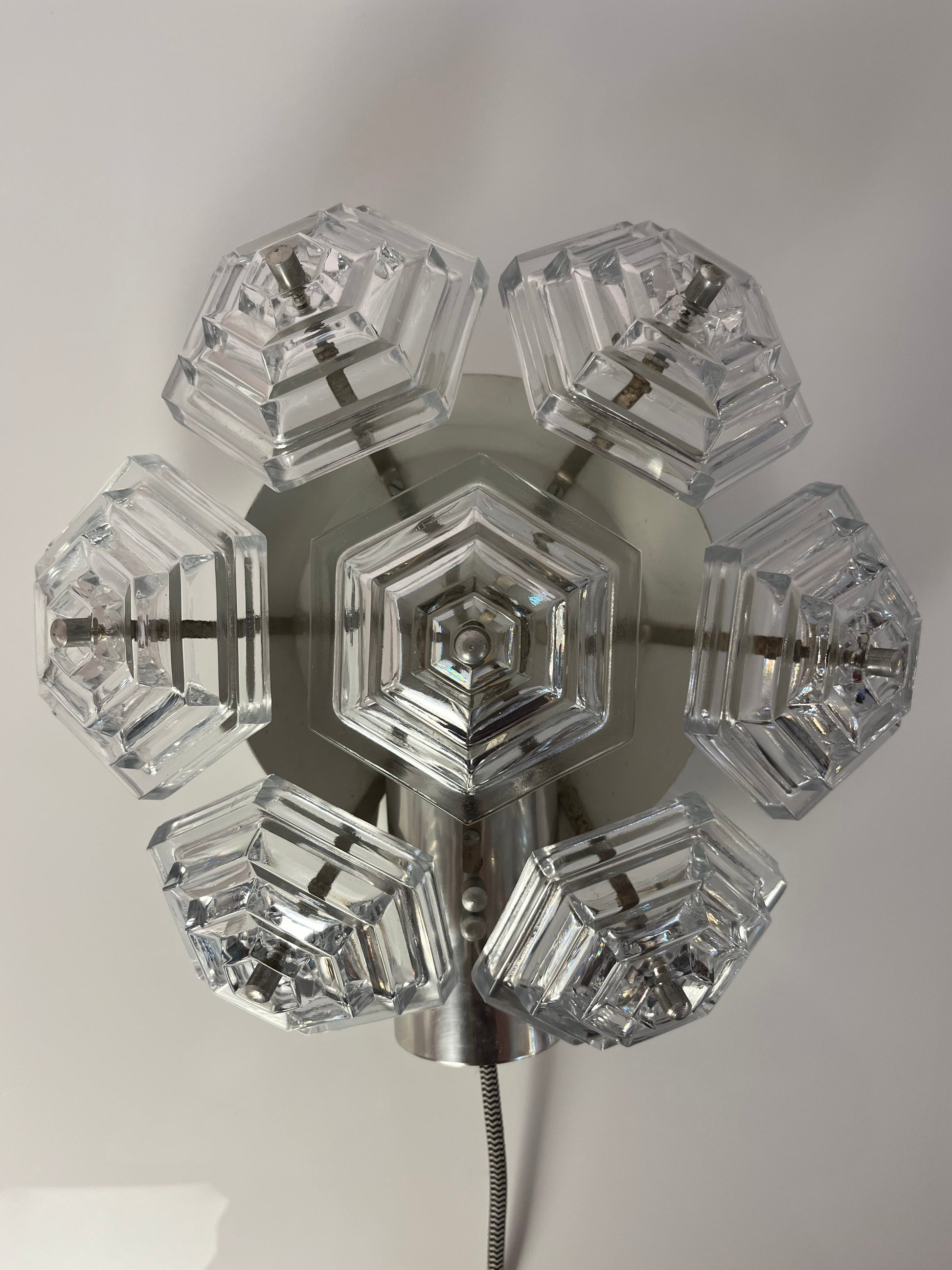 Wandlampe Eiskristall von VEB Kristallleuchtenbau Ebersbach