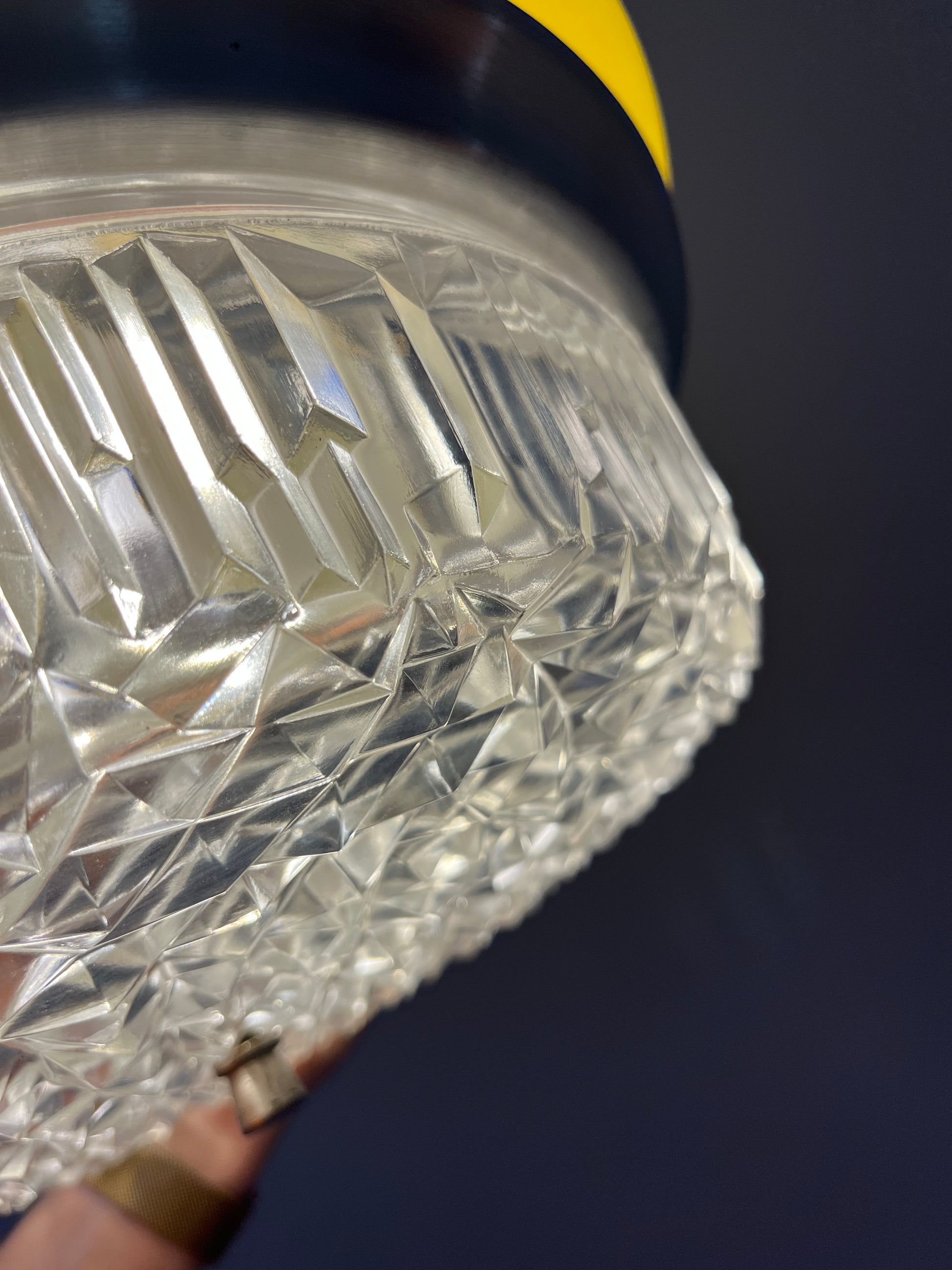 Hängelampe gelb Glas Metall