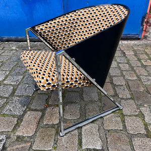 Sessel Mondi braun schwarz Chrom von Jouko Järvisalo für Inno Interior Oy - neu gepolstert