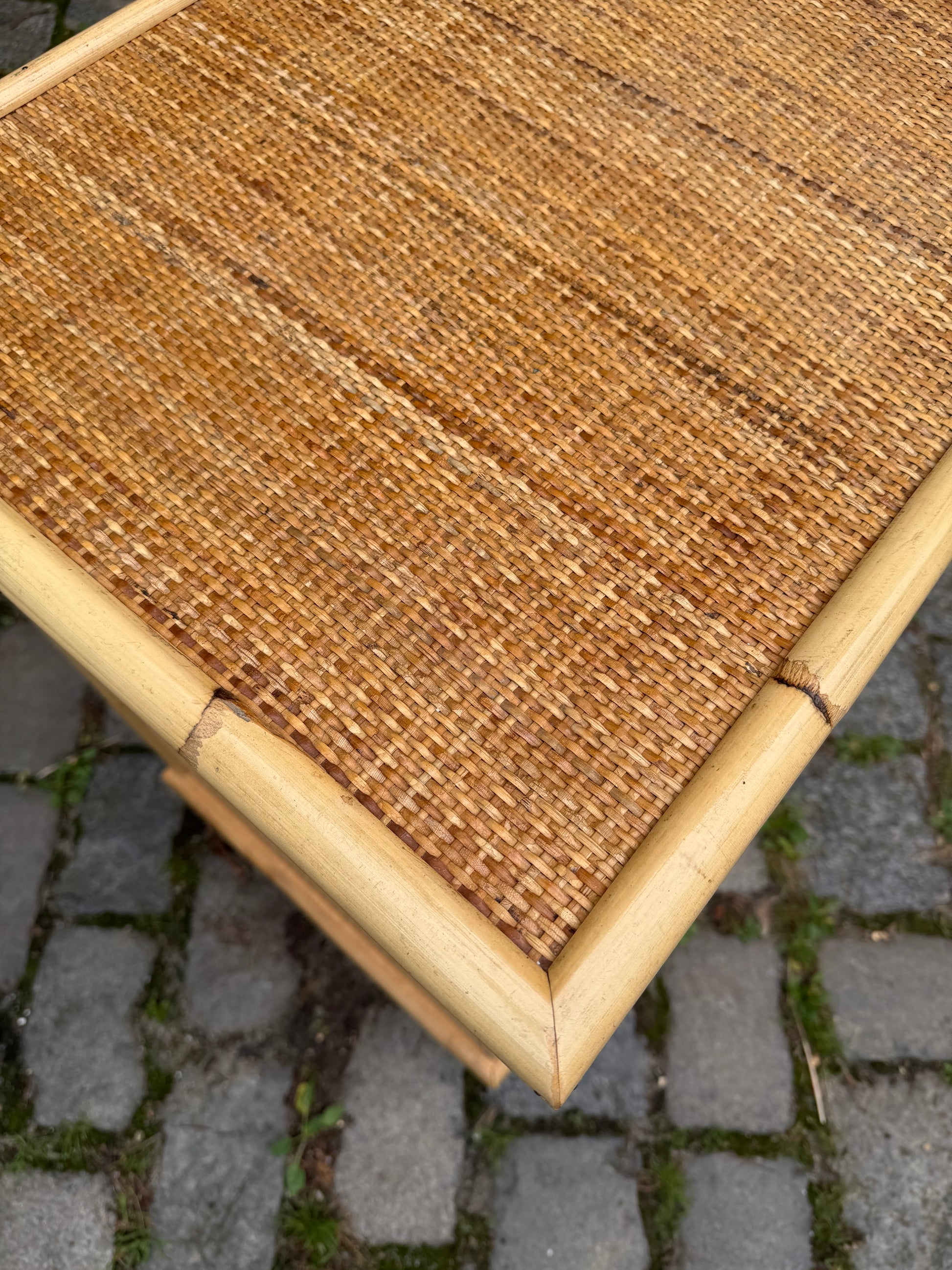 Kommode Rattan Bambus mit Messinggriffen von Dal Vera