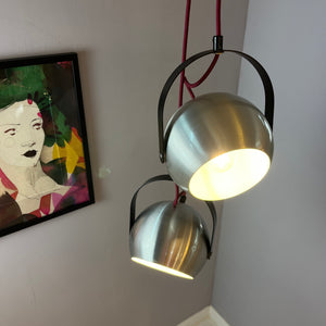 Kugellampe mit Kippmechanismus silber schwarz