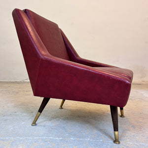 Sessel rot Kunstleder aus Italien