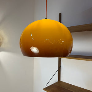 Hängelampe Guzzini Kunststoff braun orange