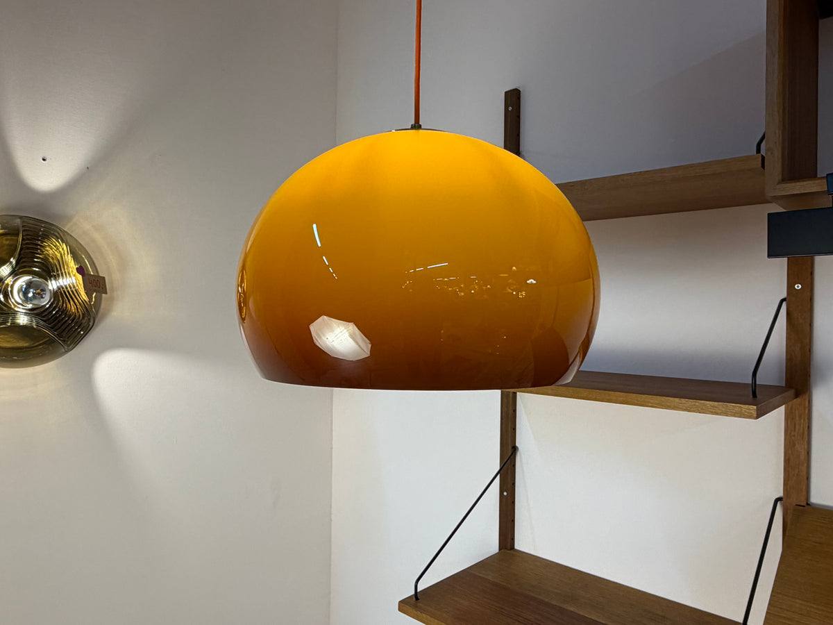 Hängelampe Guzzini Kunststoff braun orange
