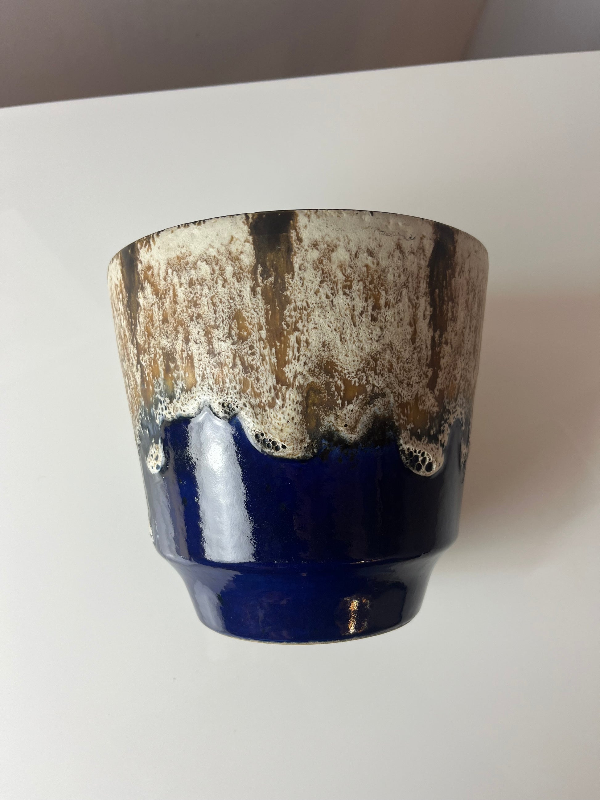 Blumentopf Fat Lava blau