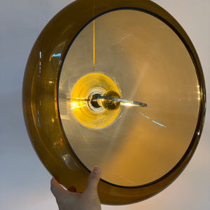 Hängelampe braun transparent Kunststoff