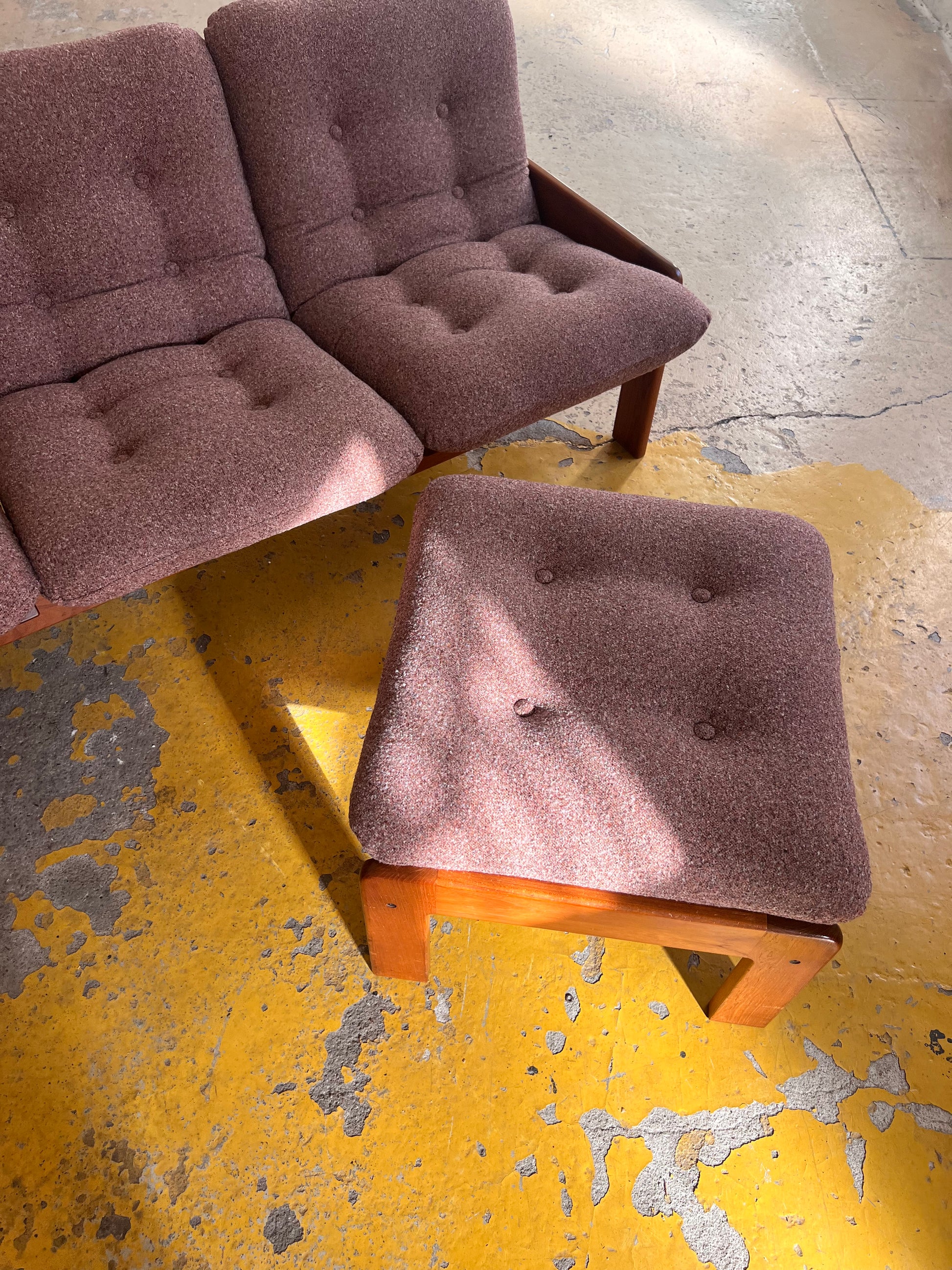 Set: Sofa mit Hocker mauve von Yngve Ekström für Swedese