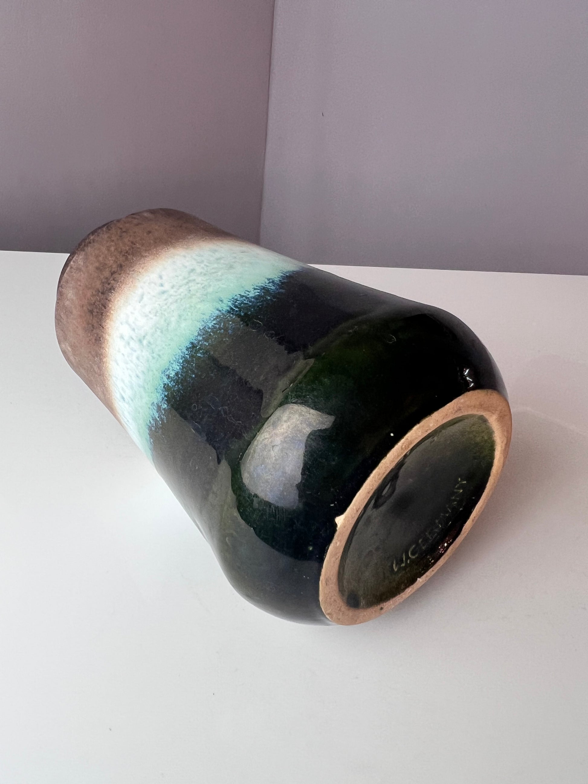 Vase 549-27 grün braun von Scheurich West Germany